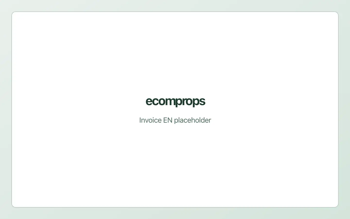English invoice print preview